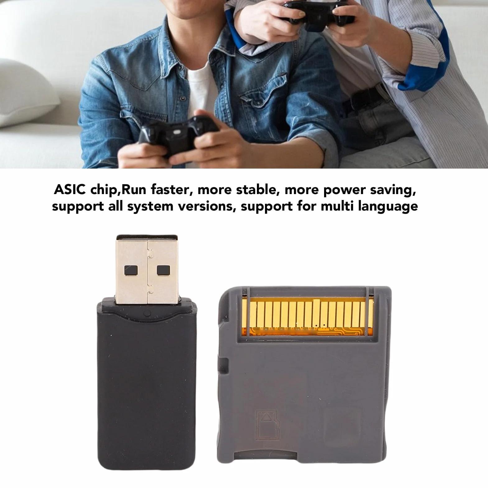 Scheda Flash per Videogiochi, Scheda di Memoria Flash Alimentata da Chip ASIC per Console 2DS 3DS, con Lettore di Schede, Supporta Piccole Schede di Memoria da 4G a 128G e più (Argento)
