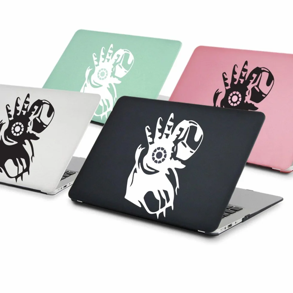 Adesivo Iron Man Replica in Vinile Prespaziato per MacBook Notebook e PC Portatile - Sticker Nero 13'' - Superficie Liscia