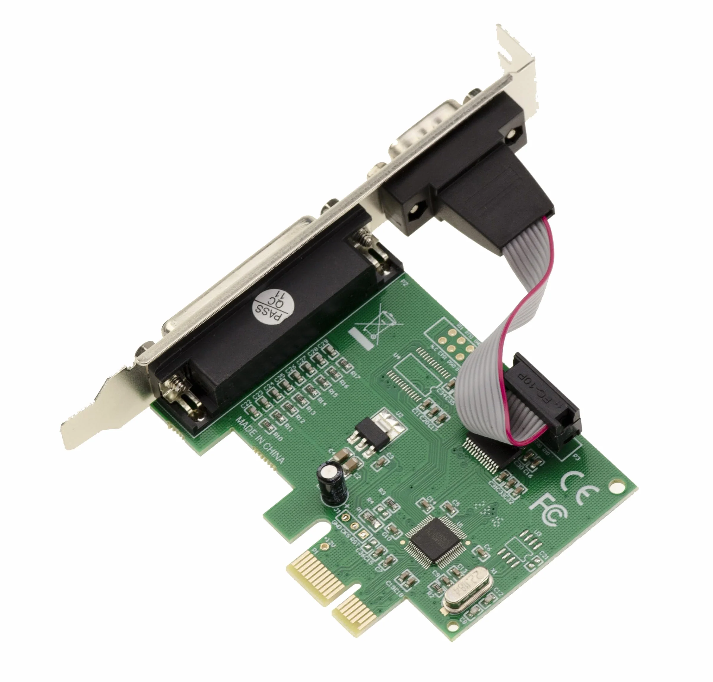 KALEA-INFORMATIQUE Scheda controller combo PCI Express PCIe con 1 porta seriale COM RS232 DB9 e 1 porta parallela LPT DB25 con chipset WCH382L