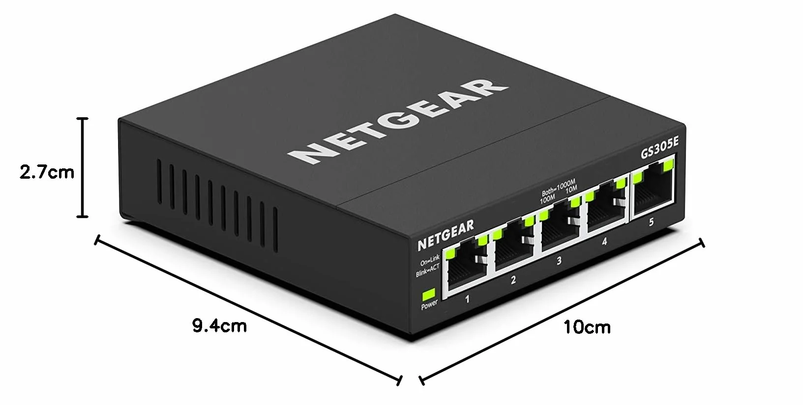 NETGEAR Switch Ethernet Plus 5 Porte GS305E – Supporto VLAN, QoS, Switch Gigabit per Ufficio, Funzionamento Silenzioso, Montaggio Desktop o a Parete