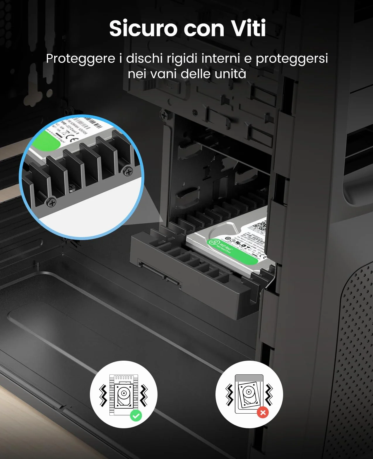 ORICO Adattatore Hard Disk Interno da 2,5" a 3,5" Staffe di Montaggio Rimovibili per 2,5 Pollici SATA HDD o SSD Incluse Viti -1125SS