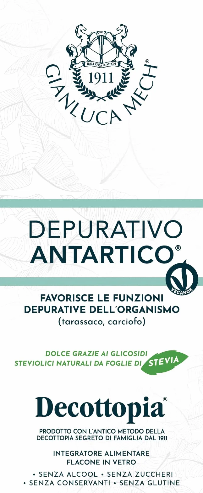 Gianluca Mech Decottopia Depurativo Antartico con Stevia Integratori Alimentari Keto Detox Vegan 500 ml