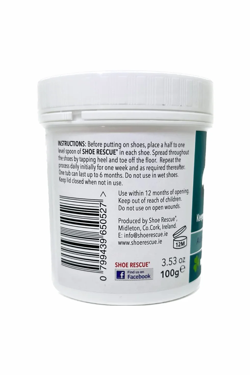 Shoe Rescue Polvere per scarpe 100g Elimina l'odore Deodorante naturale