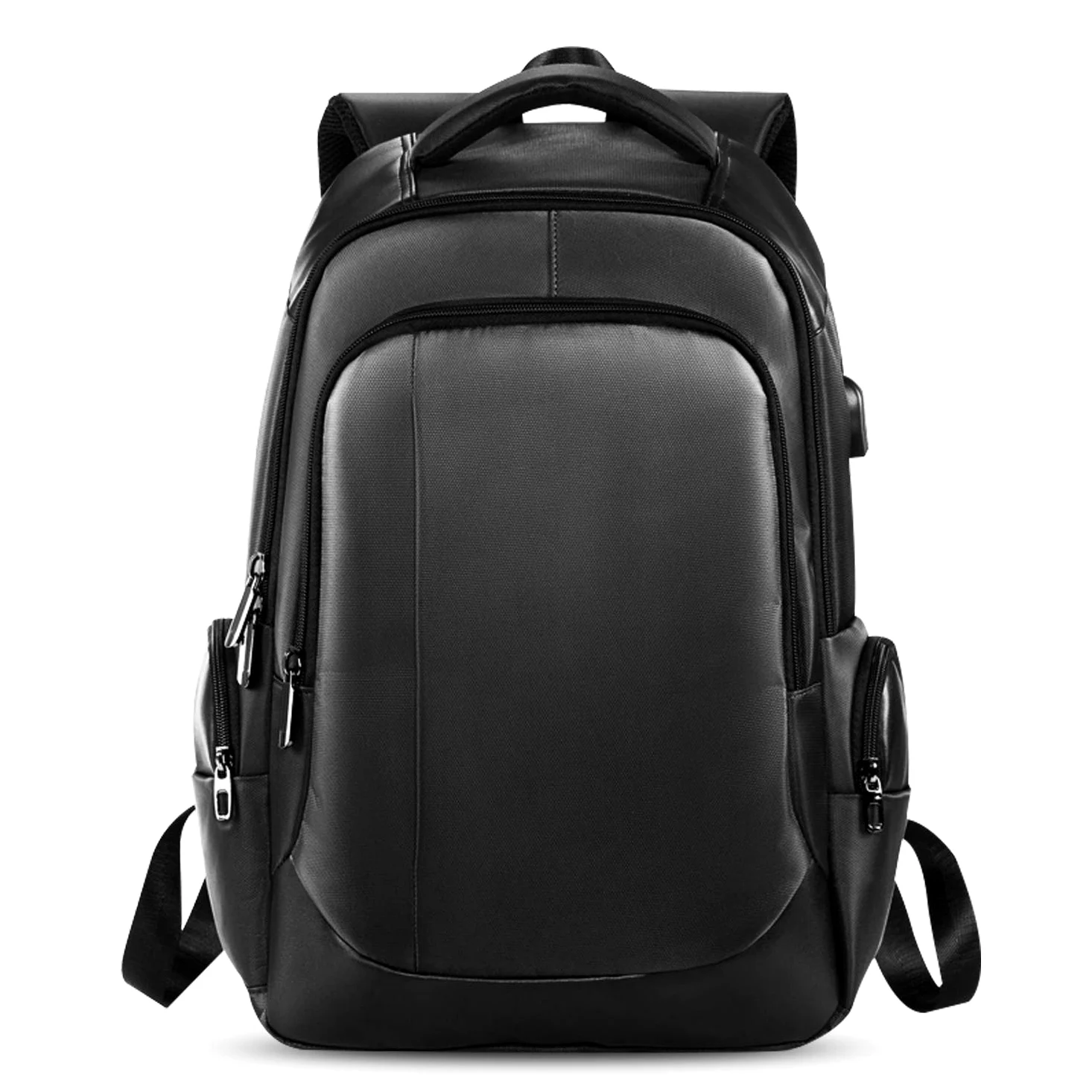 FANDARE Zaino Unisex con Porta USB - Borsa per Computer 15.6 Pollici, Universitaria da Scuola e Lavoro, Impermeabile Poliestere Nero