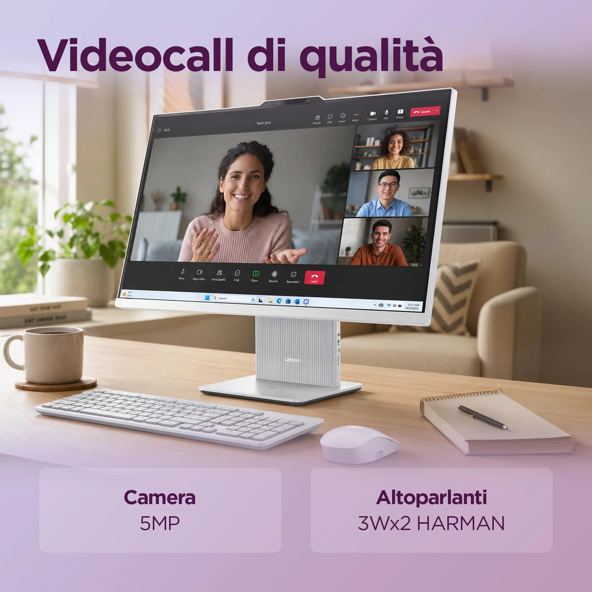 Lenovo IdeaCentre All-In-One 27" FHD AMD Ryzen 5 7533HS 512GB SSD 16GB RAM WiFi 6 Windows 11
