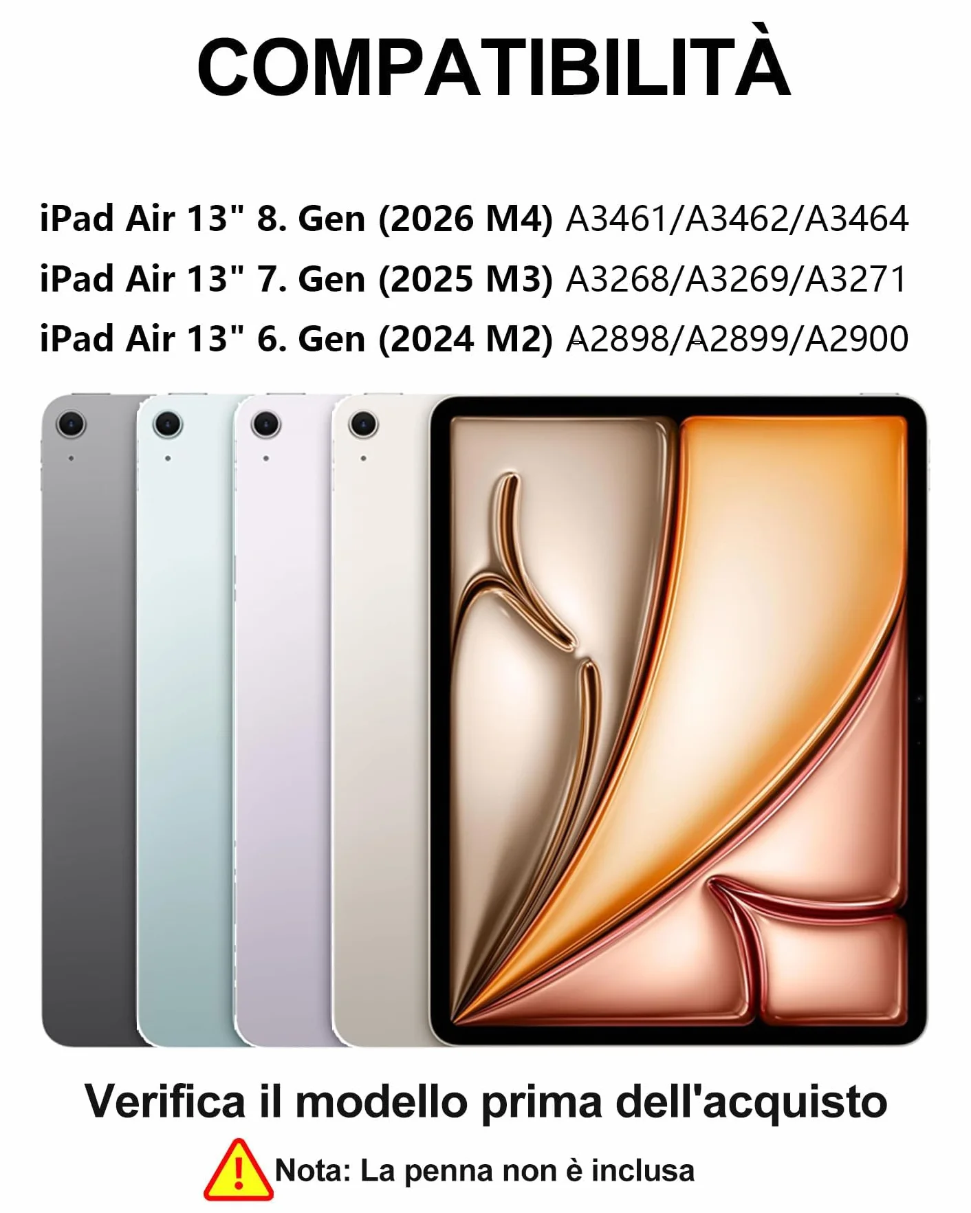 Custodia Tastiera con Retroilluminazione 7 Colori e Touchpad per iPad Air 13 Pollici (M4/M3/M2), Italiana, Bluetooth, Porta Penna - Compatibile con Air 13" 6a/7a/8a Gen, Rosa