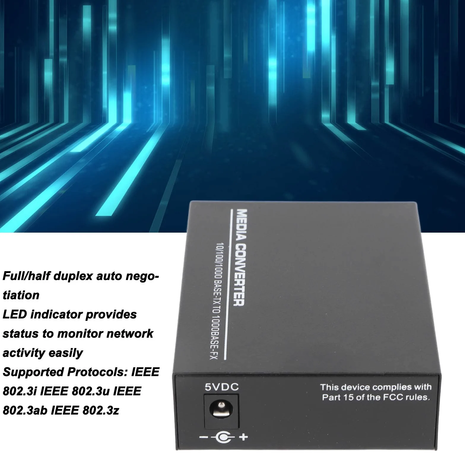 Bewinner Convertitore Multimediale in Fibra Ethernet Multimodale Gigabit, SFP a RJ45, da Fibra a Ethernet, 10 100 1000Base TX (Spina UE)