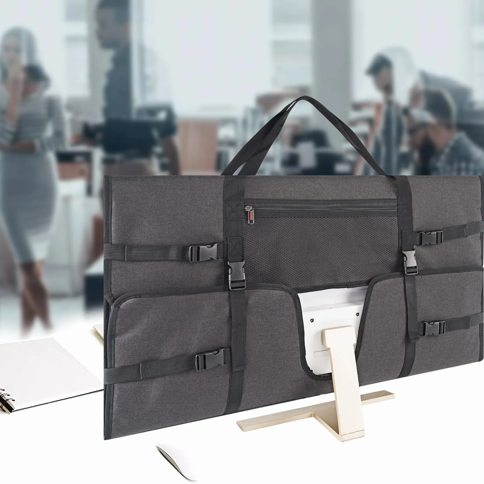 Borsa da viaggio compatibile con computer desktop All-in-One da 32" e monitor da 32" (grigio scuro)