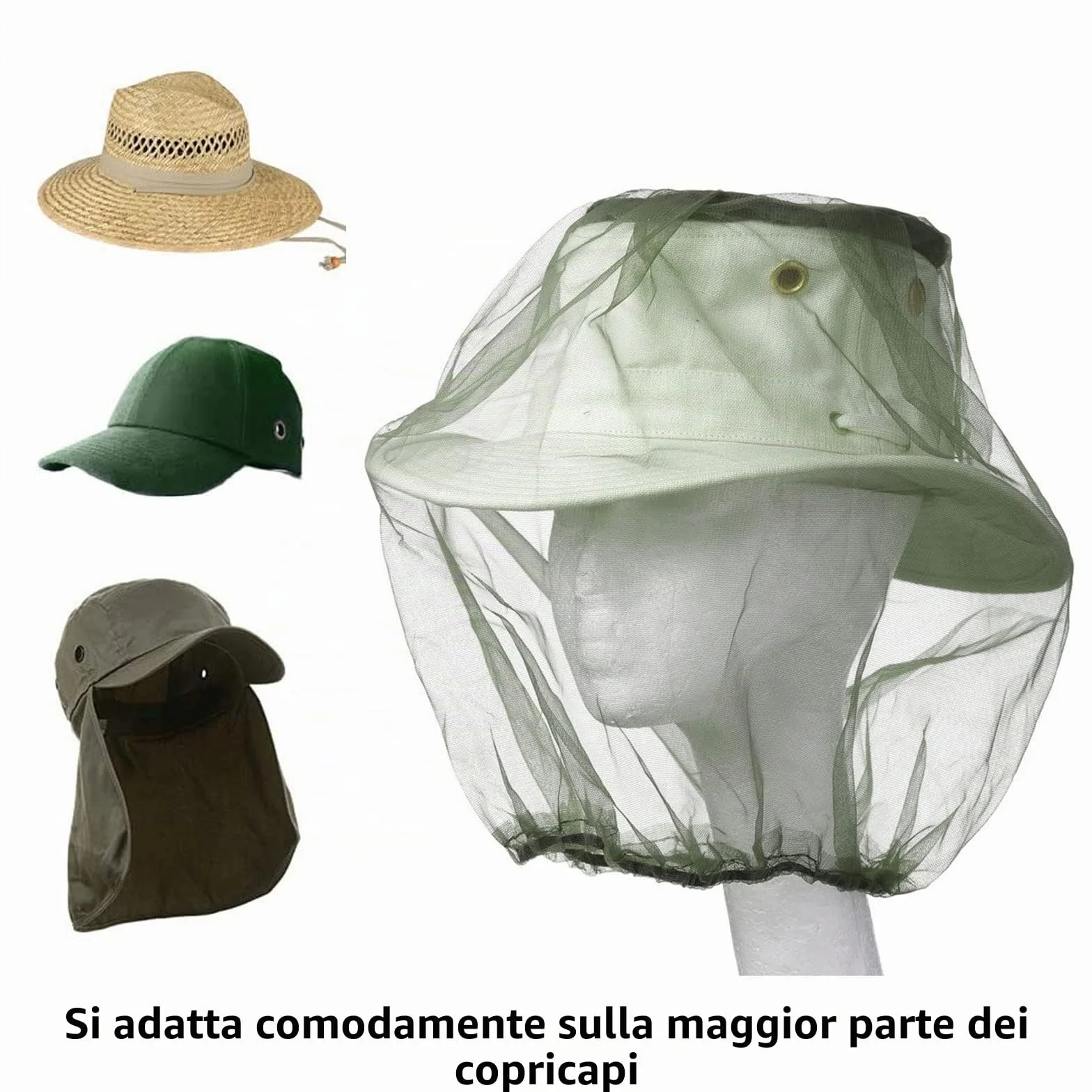 Cappello con zanzariera, protezione per il viso antimalvagio
