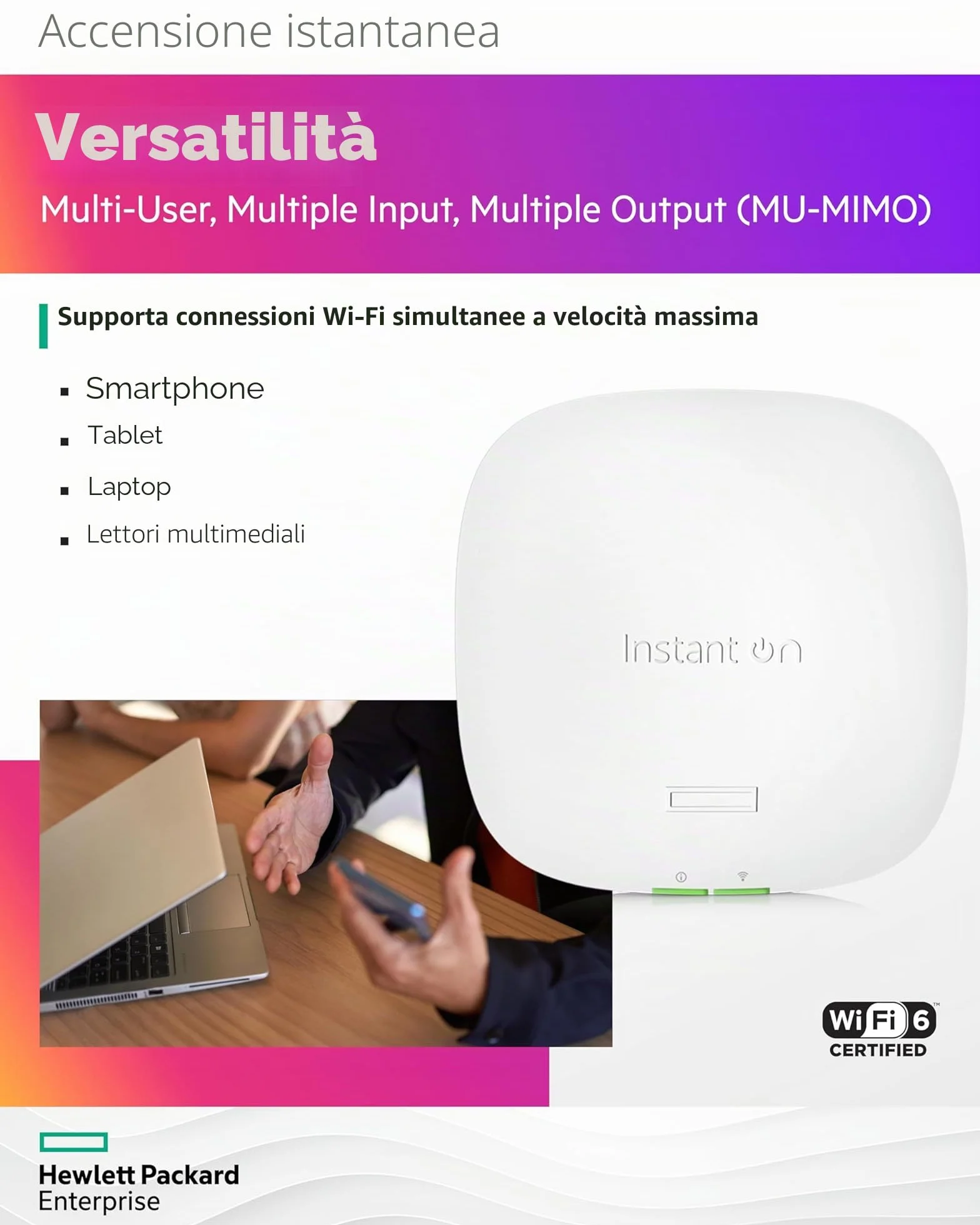 Aruba, A Hewlett Packard Enterprise Company Ap22 1200 Mbit/s Bianco Supporto Power Over Ethernet (poe)