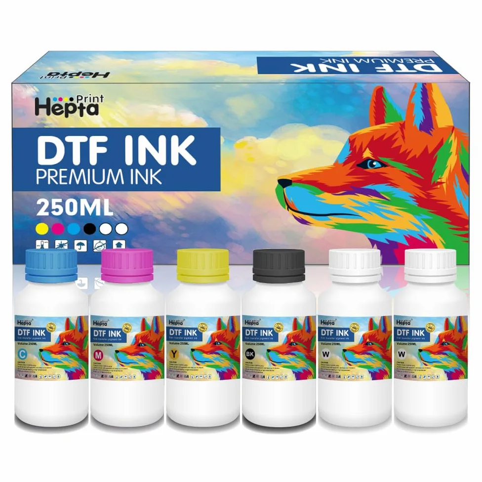 Inchiostro a sublimazione per stampanti Epson DTF, 250 ml x 6 DTF, per stampanti Epson DTF, kit di conversione diretta su film, maglietta diretta (6 pezzi)