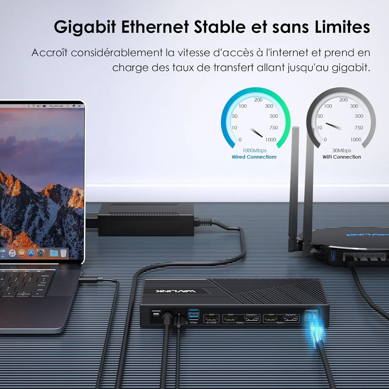 WAVLINK DisplayLink Docking Station USB-C 15 in 1, compatibile con MacBook Neo, Triple 4K Monitor (3X HDMI + 2X DP), 100W PD, 10 Gbit/s, Gigabit LAN, Audio/Mic, per Windows e Mac (incluso M1/M2/M3)