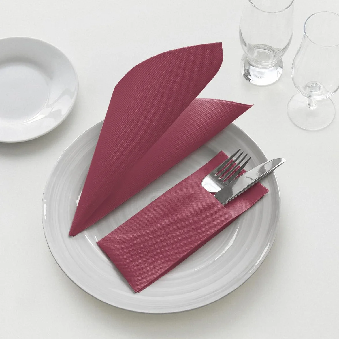 Tovaglioli con Tasca per Posate Softpoint 32x38 cm 50 Pezzi Bordeaux