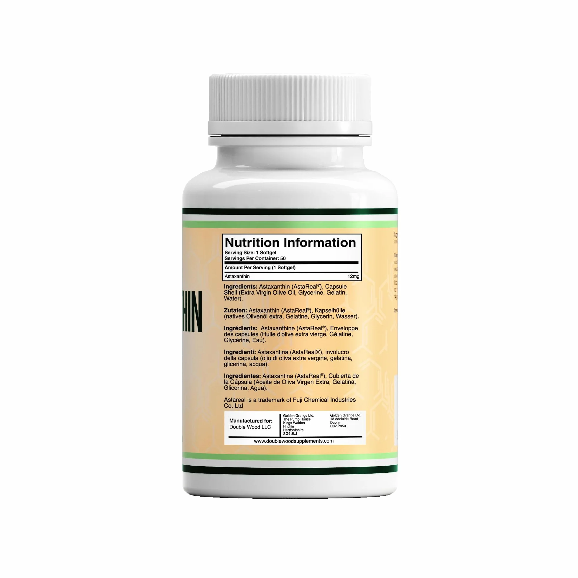 Astaxantina 50 Capsule Softgel 12mg Integratore Antiossidante Non-OGM Senza Glutine