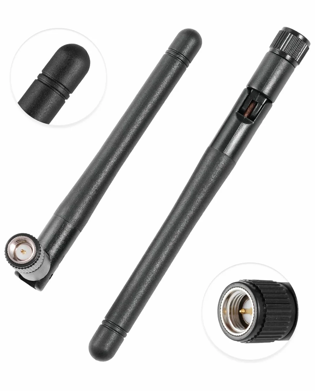 Vecys 2PCS Doppio Banda WiFi Antenna 2.4GHz 5GHz 5.8GHz Antenna 1.5dBi MIMO SMA Maschio Antenna per Router WiFi Scheda LAN Wireless PCIe Scheda Router Monitor Videosorveglianza