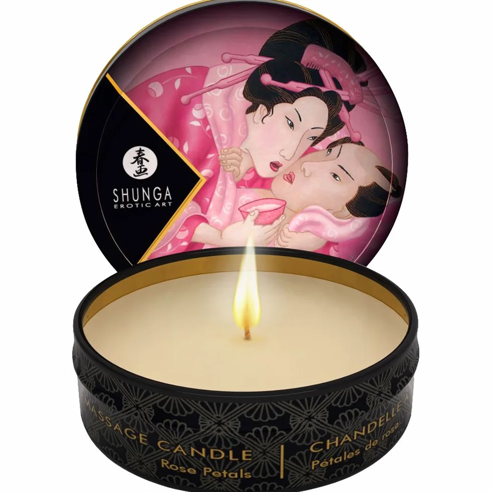 Mini candela per massaggi e Thomas, caresses-aphrodisia Rosa