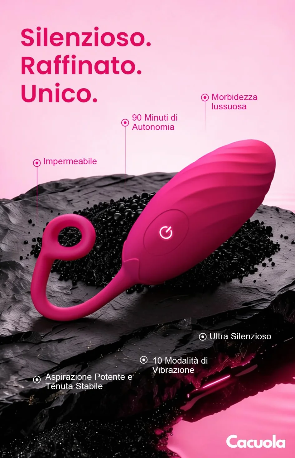 Cacuola Ovetto Vibrante z Pilotem, 10 Trybów Wibracji, Wodoodporny Wibrator dla Kobiet