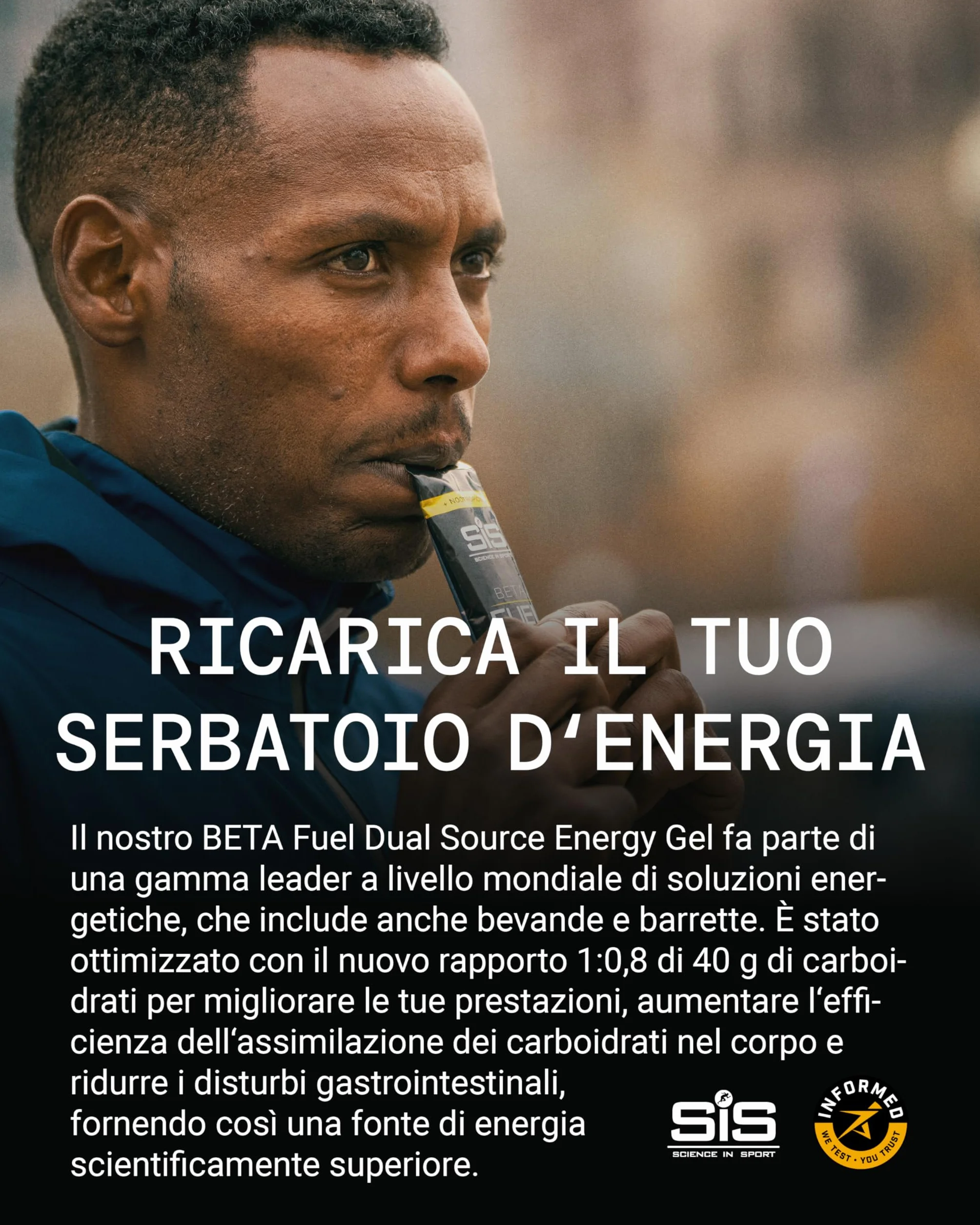 Science in Sport Beta Fuel Gel Dual Source Gel energetico Bevanda Sportiva Arancia 30 x 60ml 40g carboidrati rapporto 1:0,8