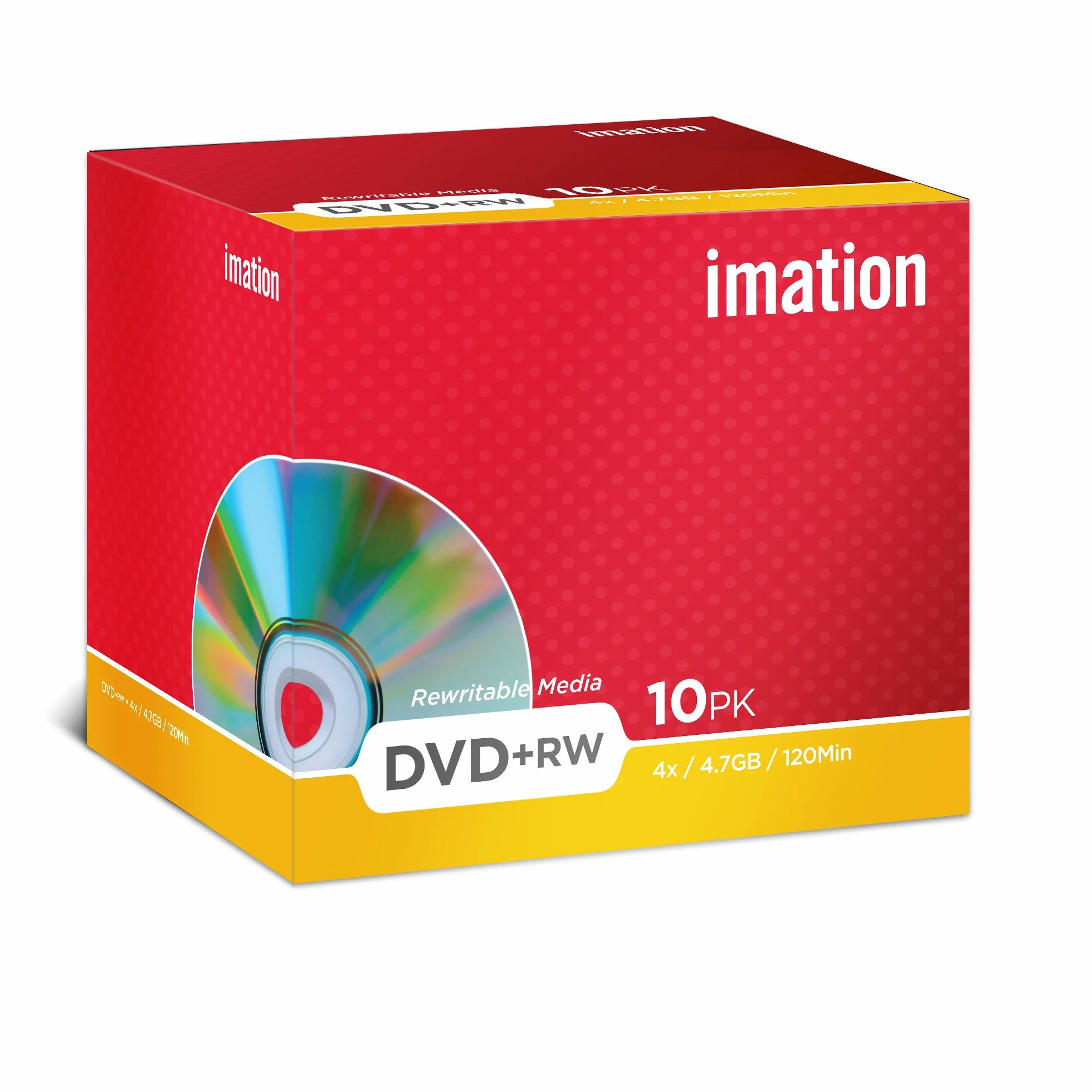 Imation I19008-10PK 4.7GB 4X DVD+RW Jewel Case