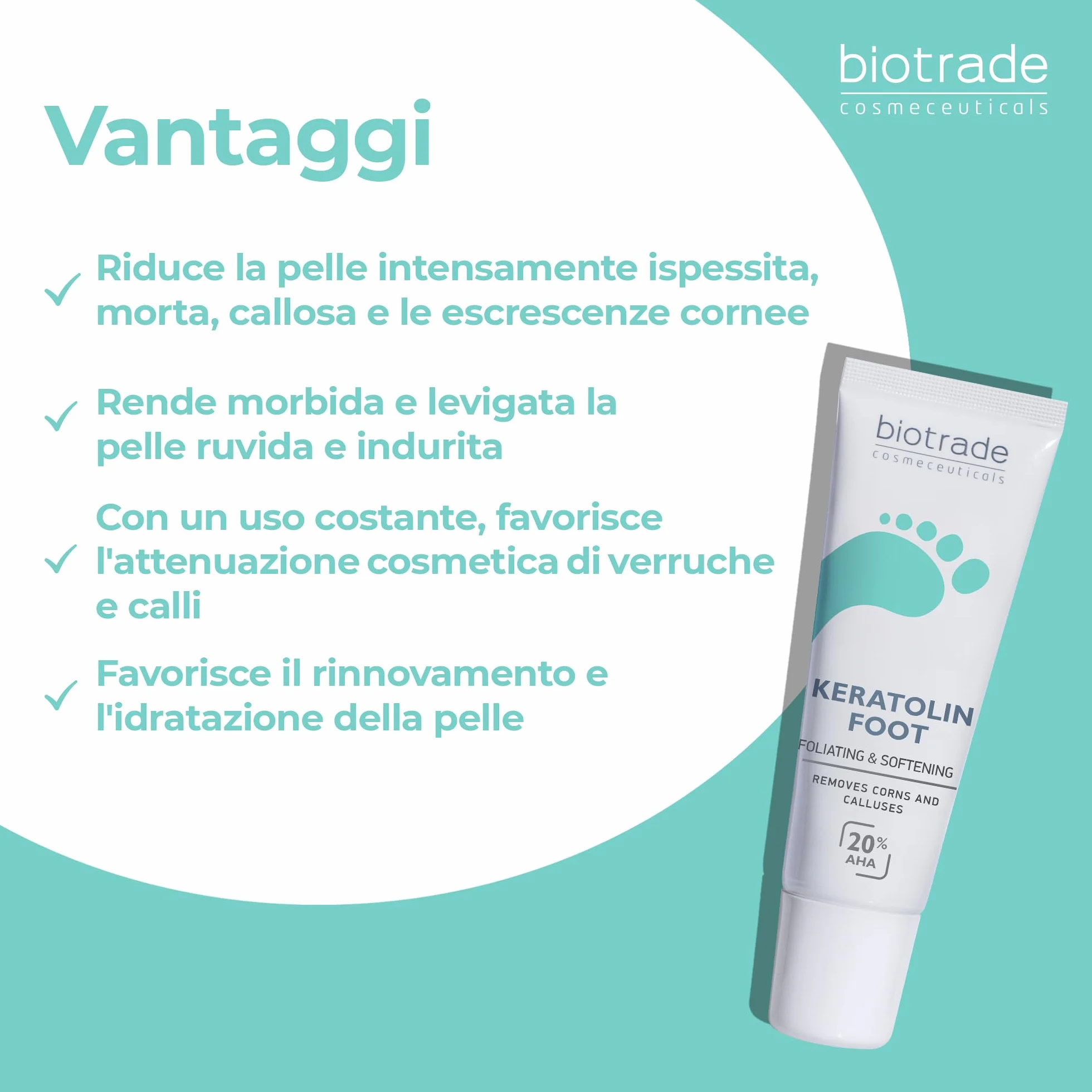 Biotrade Keratolin Gel Rimozione Calli 15 ml Acido Glicolico Lattico Salicilico