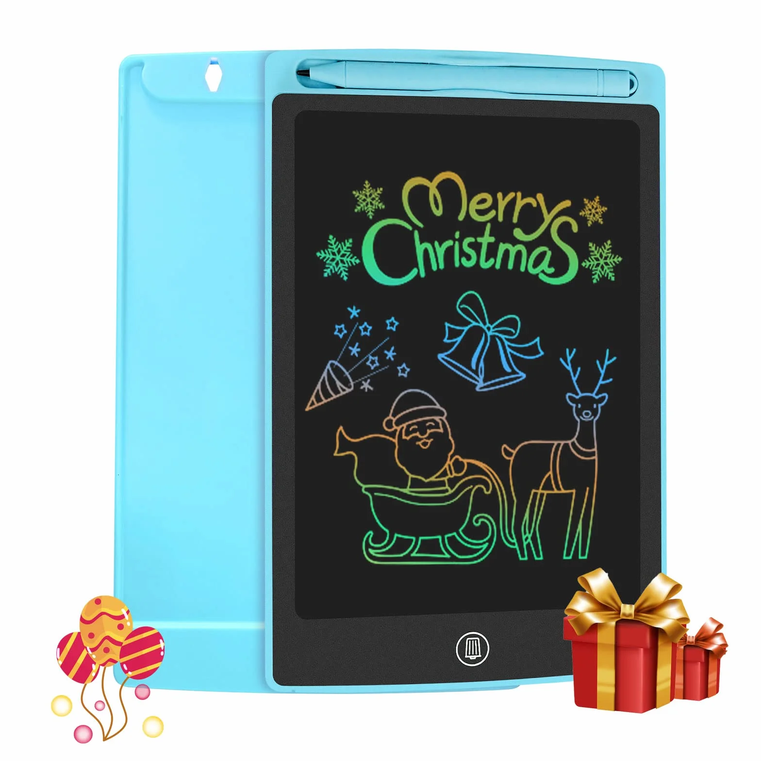 HOMESTEC Tavoletta Grafica LCD 8,5 Pollici Display Colorato, Tavoletta Scrittura Cancellabile con Pulsante Elimina e Blocco, Blu