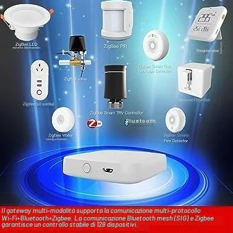 MOES Tuya ZigBee e BLE Multi-mode Smart Home Gateway WiFi Mesh Hub, funziona con Tuya ZigBee o prodotti BLE Smart Home, controllo vocale tramite Alexa Google Home