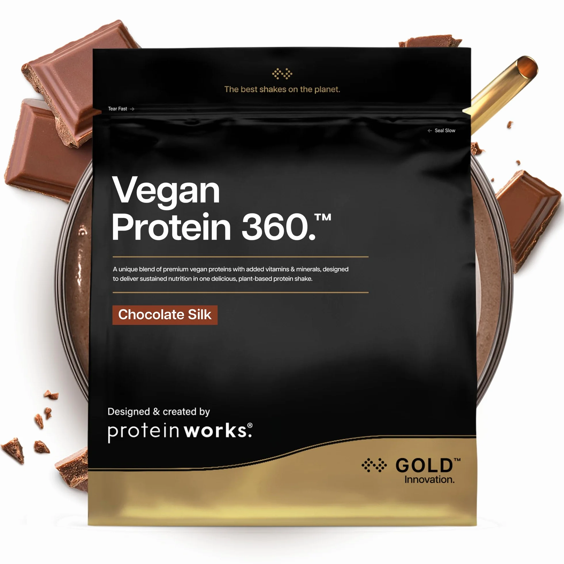 Protein Works Vegan Protein 360 GOLD Innovation Proteine Vegane Miscela Multi-Proteica Premium Cioccolato Morbido 1kg