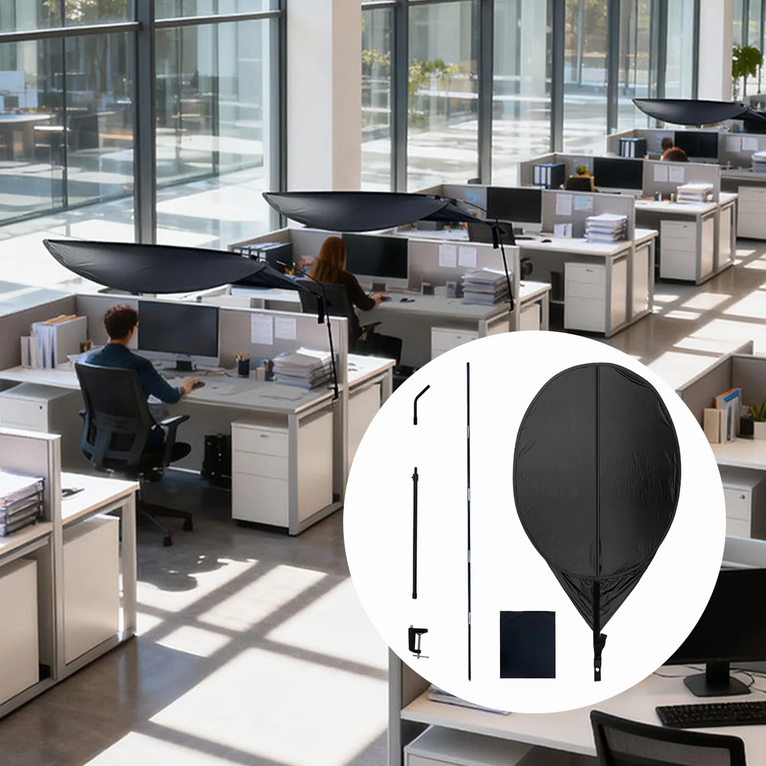 Tettuccio per schermo per area di lavoro – Barriera luminosa portatile, protezione parasole per monitor, pannello per la privacy dello studio, dispositivo antiriflesso per computer, potenziatore della