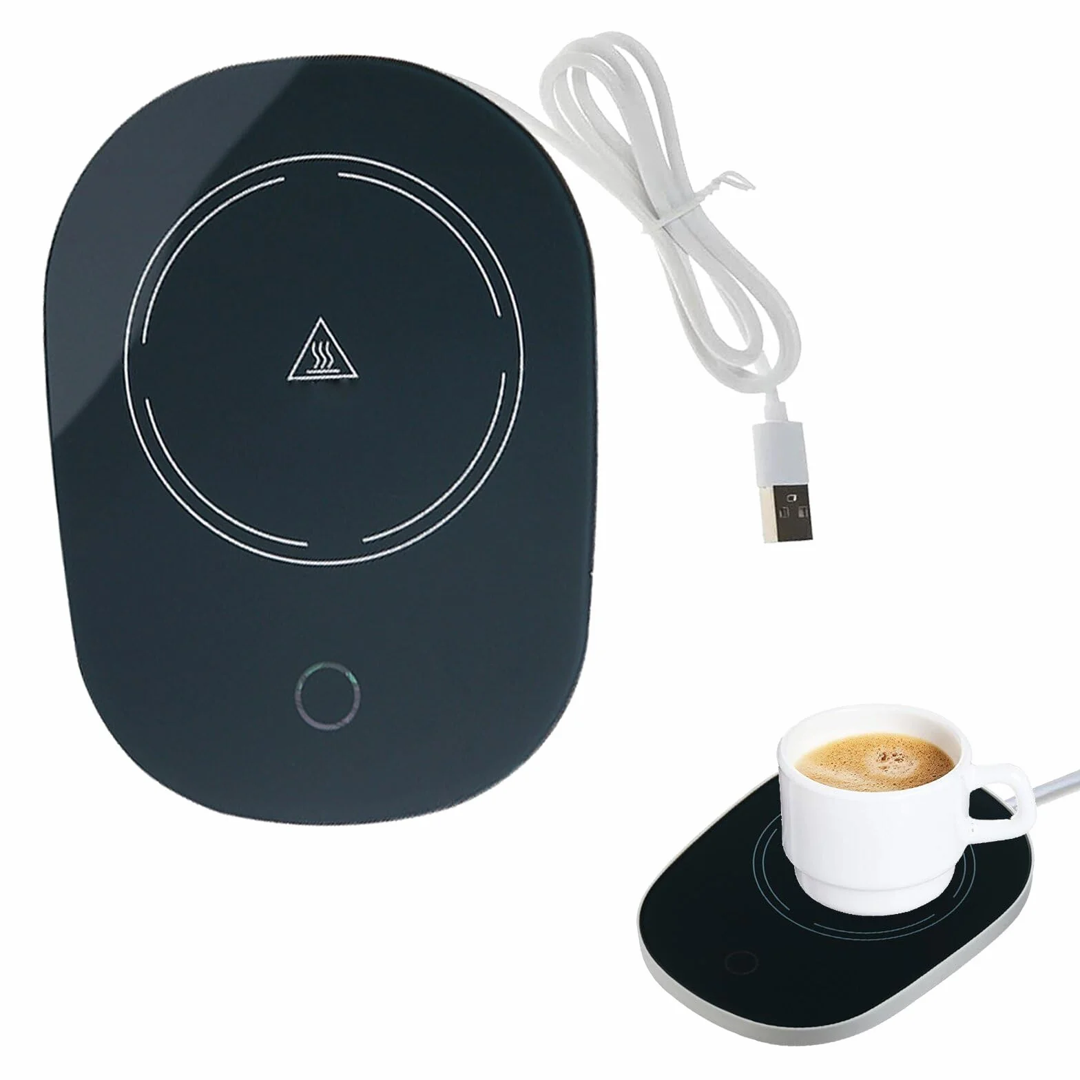 Scalda Tazza USB, Scalda Tazza, Scaldatazze da Caffè, Scalda Bevande, Sottobicchiere Elettrico, Utilizzabili per Caffè, Latte, Tè, Acqua, Regalo di Natale, Ldeale per la Stagione Invernale, Nero