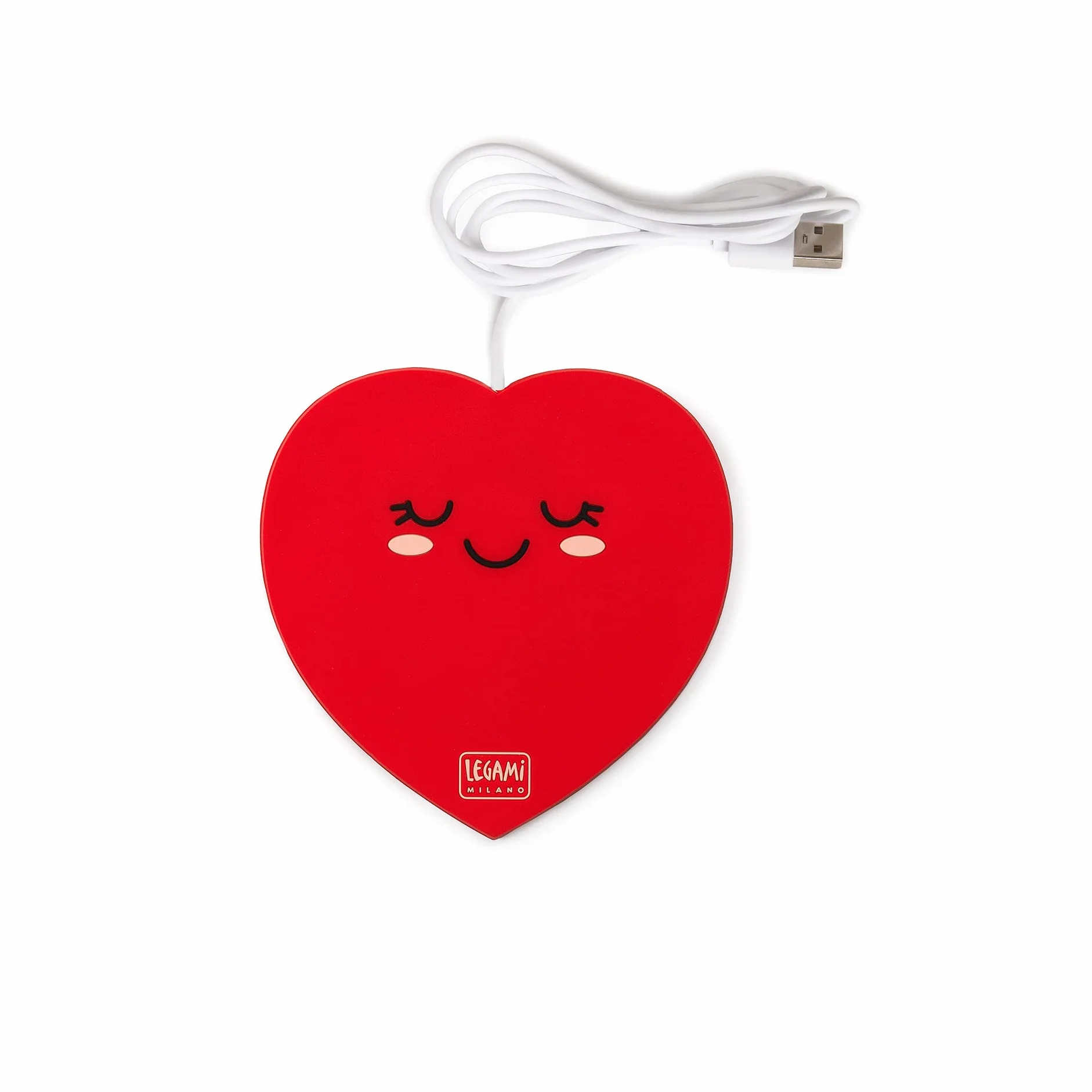 Legami - Scalda tazza, Warm it up, Tema Heart, Cavo USB, 10 x 10 cm, in vinile, ideale per tazze e bicchieri con fondo piatto