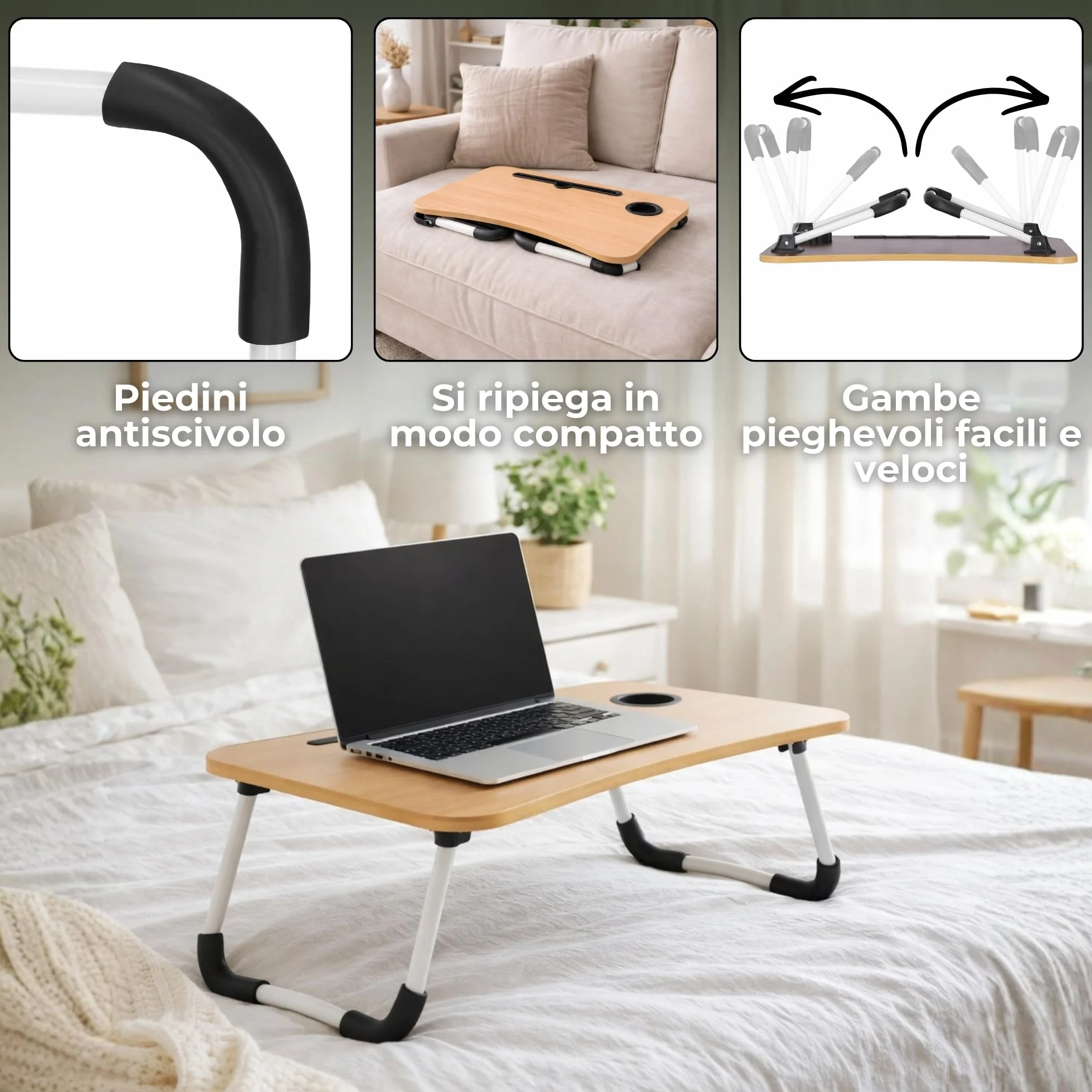 SPRINGOS Tavolo pieghevole per computer portatile