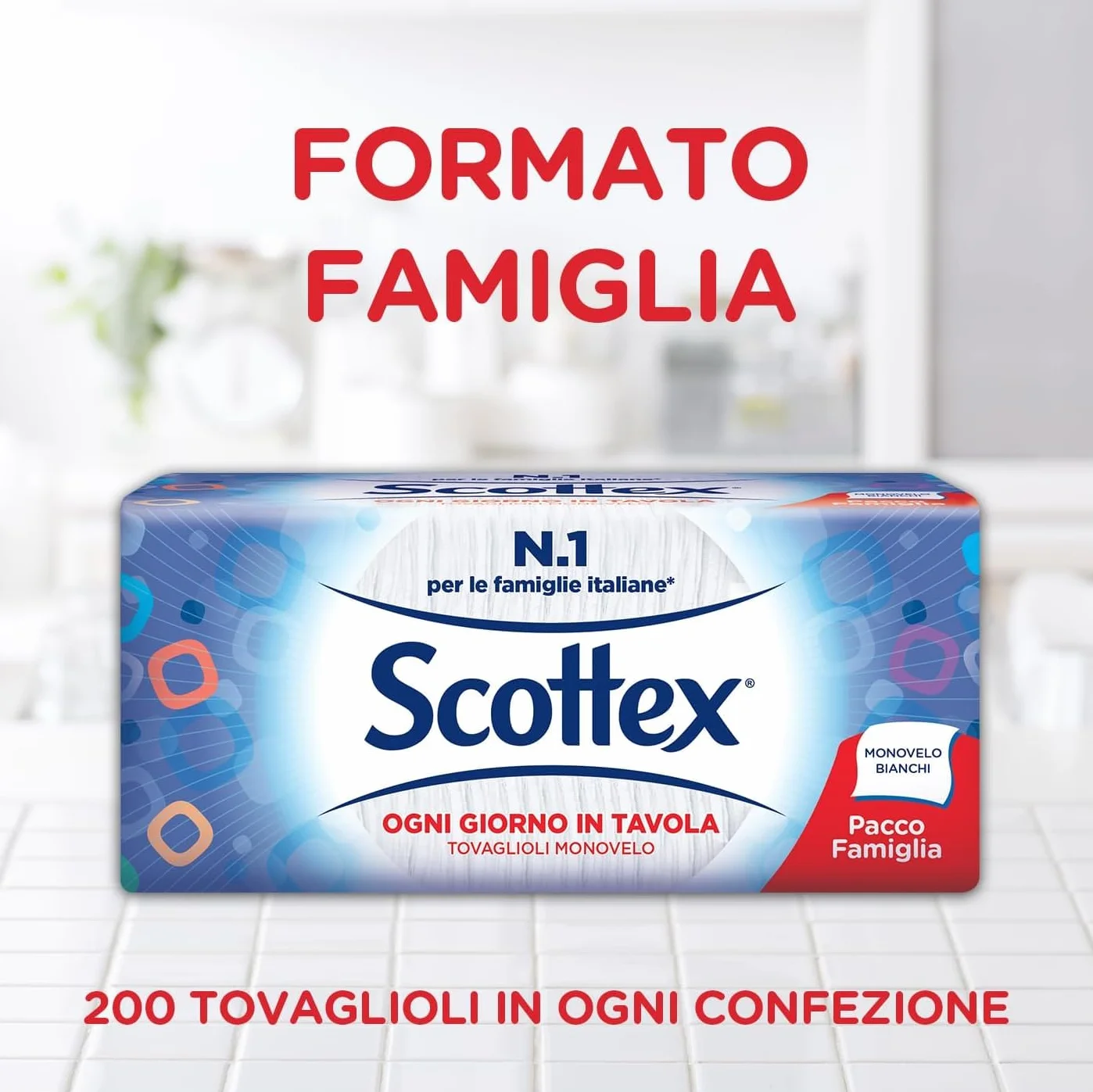 Scottex Tovaglioli Monovelo Famiglia 200 Pezzi FSC