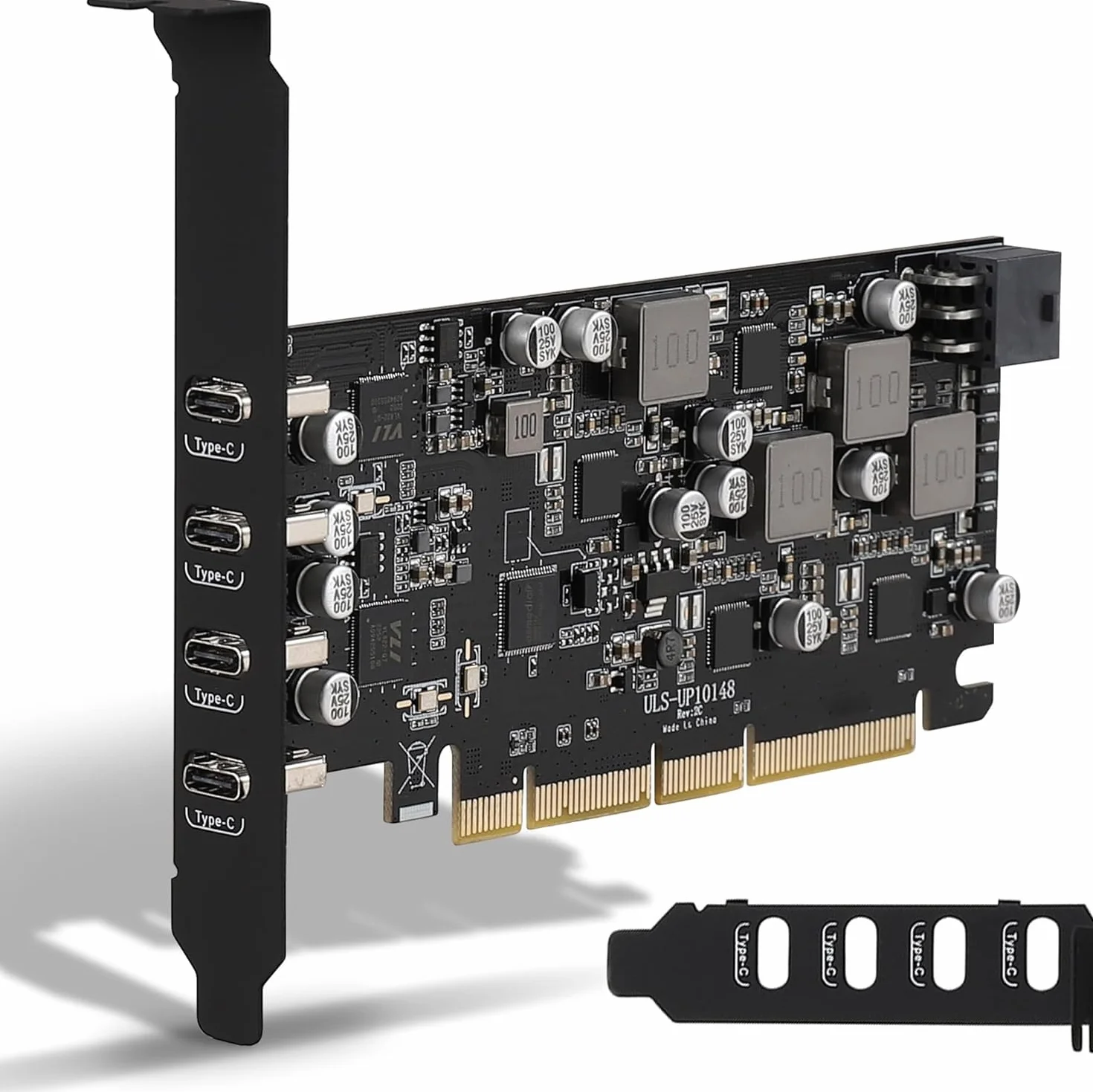 Scheda PCIe USB 3.2 Gen 2 (Power Delivery), 4 Porte Type-C (2 * 45W+ 2 * 30W) Scheda PCI Express USB da 10 Gbps con ricarica rapida per PC Desktop