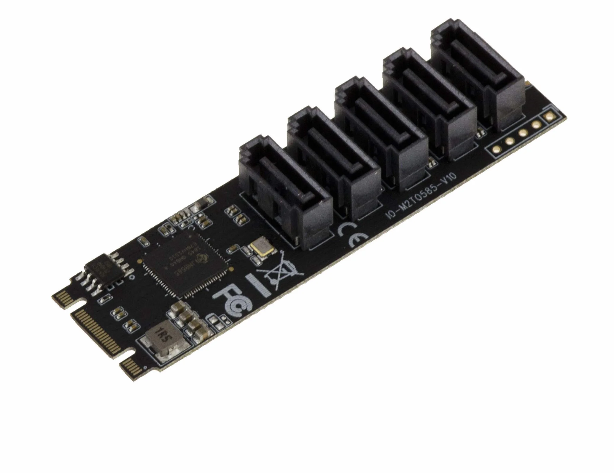 KALEA-INFORMATIQUE Scheda controller M.2 (M2 NGFF) Tipo PCIe M o B+M Key 5 porte SATA 3.0 6Gbps con chipset JMB585