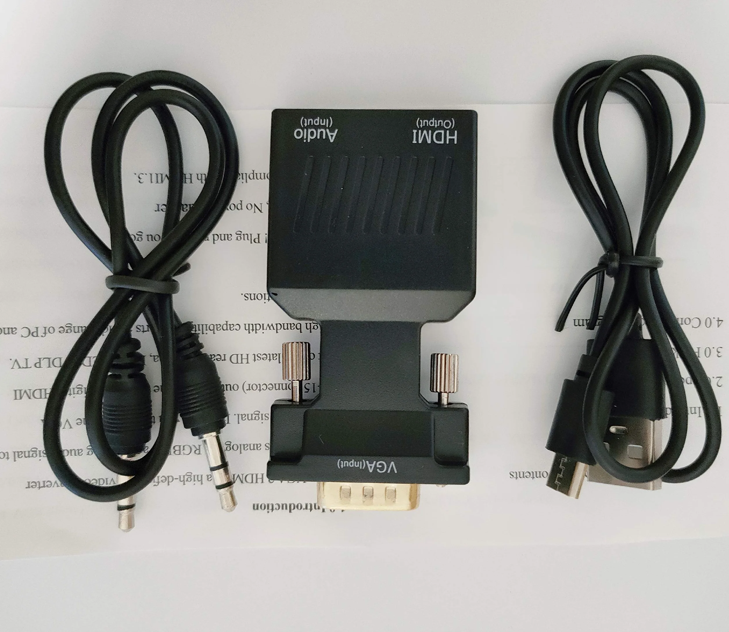 Adattatore VGA a HDMI, 1080P, VGA maschio a HDMI, adattatore convertitore con cavo audio per computer, desktop, laptop, PC, PS3/4, monitor, proiettore, HDTV