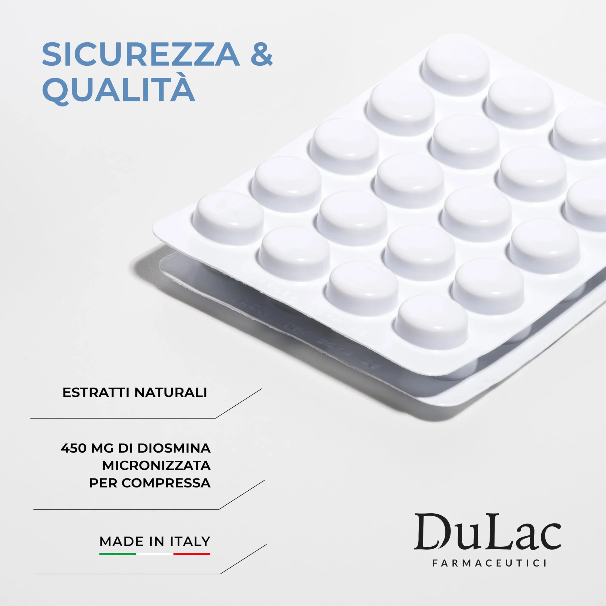 Dulac Omniven 500 Integratore Alimentare per Microcircolo e Circolazione Gambe 80 Compresse con Diosmina ed Esperidina Made in Italy