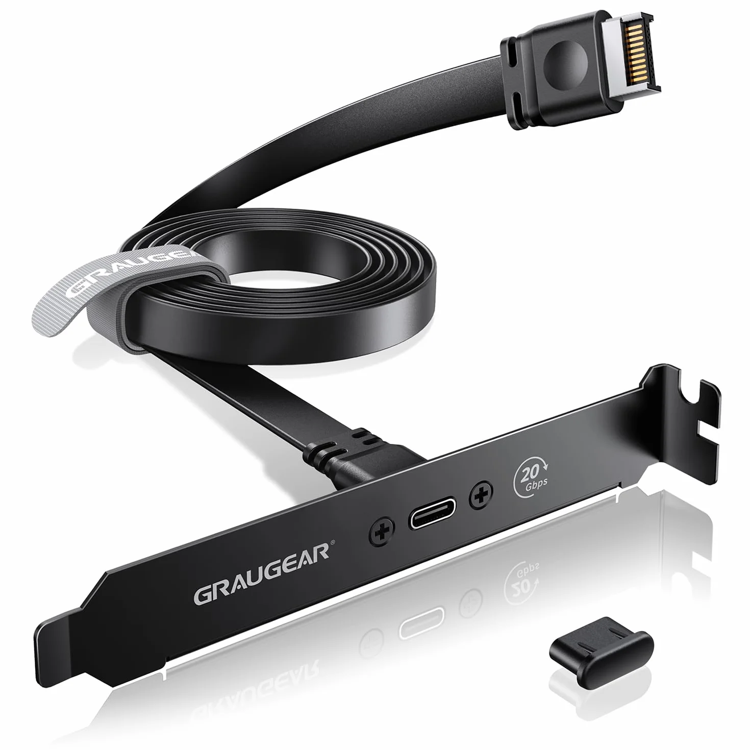 GRAUGEAR Scheda madre PCI da 20 Gbps, adattatore A-Key a USB C, USB 3.2 Gen2 x 2 20 Gbps, 20 pin USB e header nero