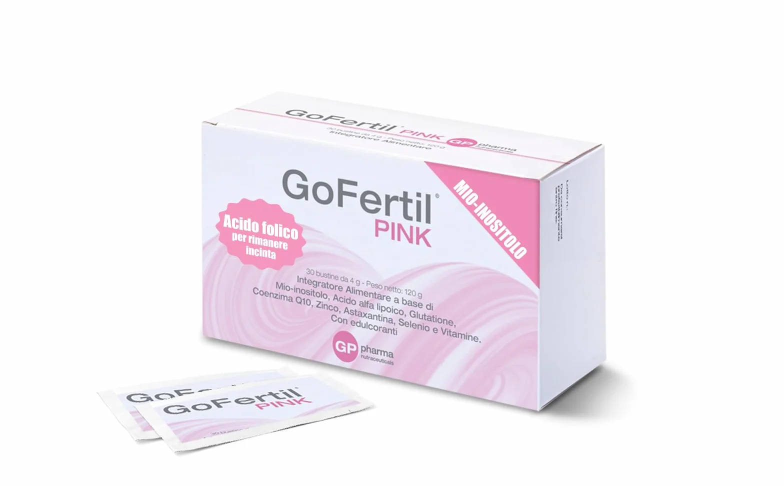 GoFertil Pink GP Nutraceuticals Myo Inositolo e Acido Folico per la Fertilità Femminile
