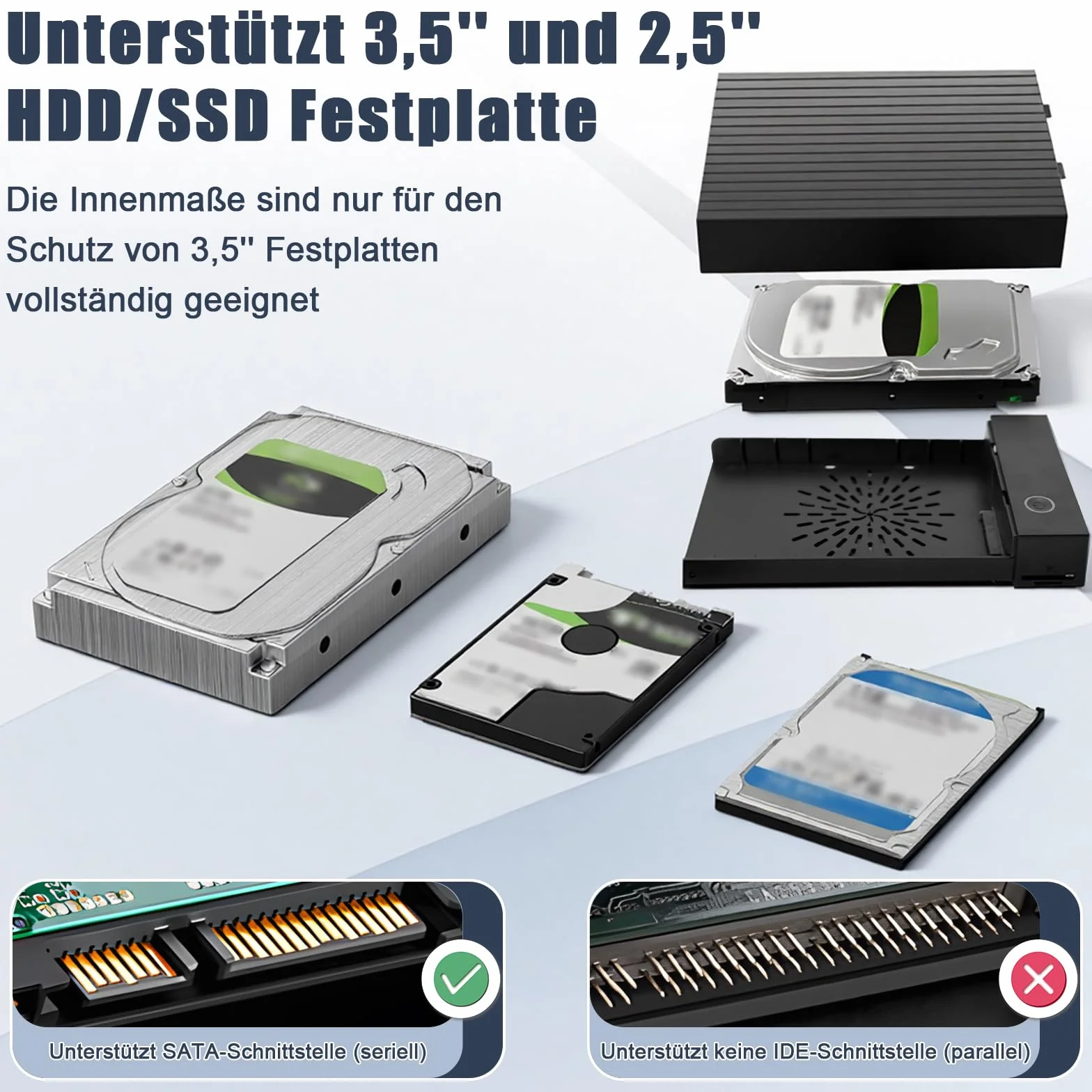 Docking Station USB 3.0 per HDD e SSD 3.5/2.5 pollici, 6 Gbps, UASP, 12V/2A