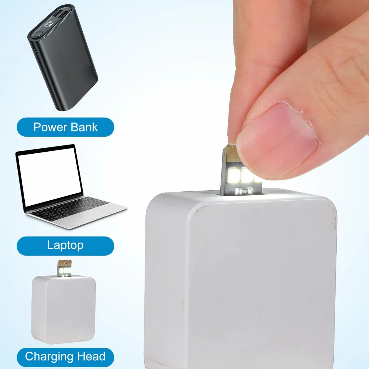 Homoyoyo Set di 5 mini USB LED luce portatile per computer portatile e da campeggio, versione PCB, ideale per emergenze, escursionismo e attività all'aria aperta