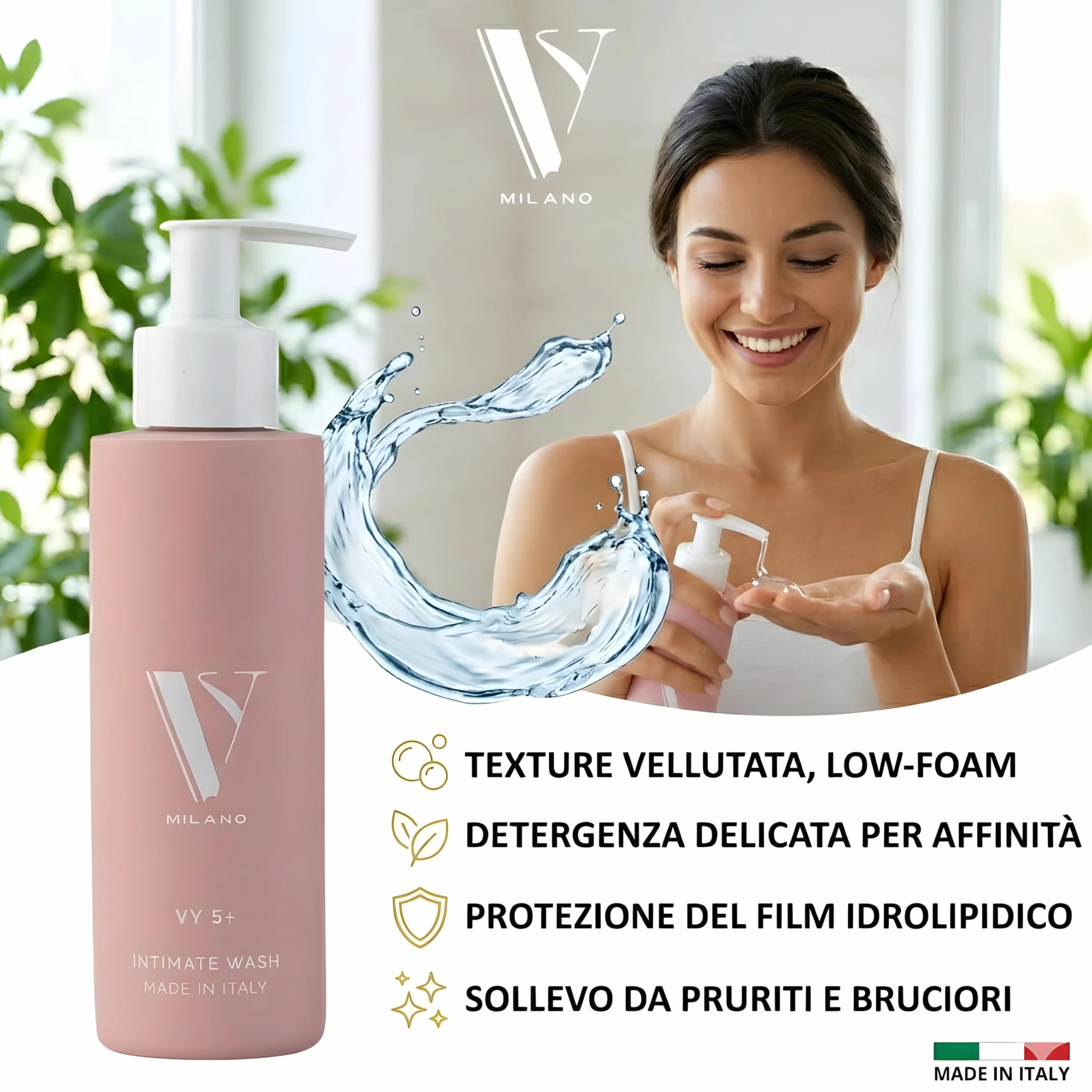 Detergente Intimo Quotidiano 200ml pH 5.5 Prebiotici Odor Control Gel Idratante Lenitivo Senza Profumo Pelli Sensibili