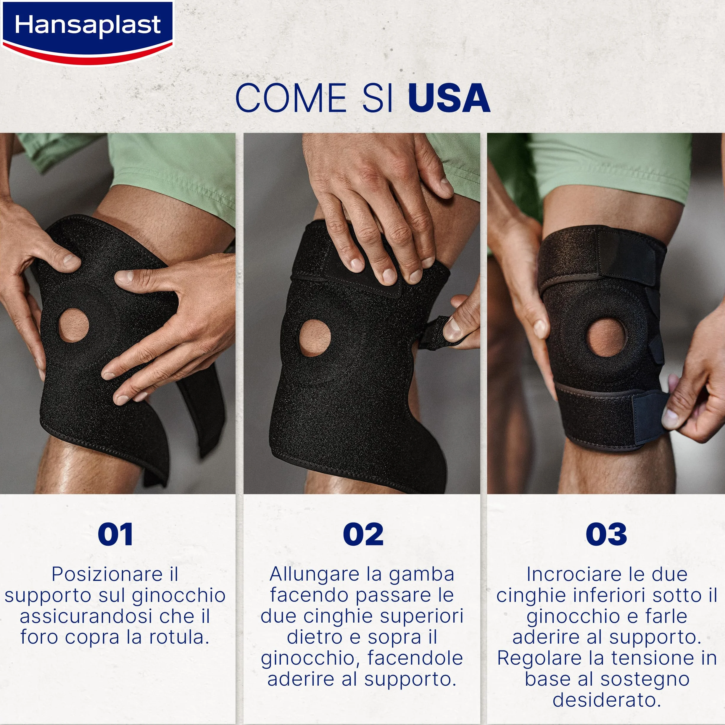 Hansaplast Sport Supporto Ginocchio, Ginocchiera sportiva con regolazione pressione, Tutore ginocchio Thermo-Tech