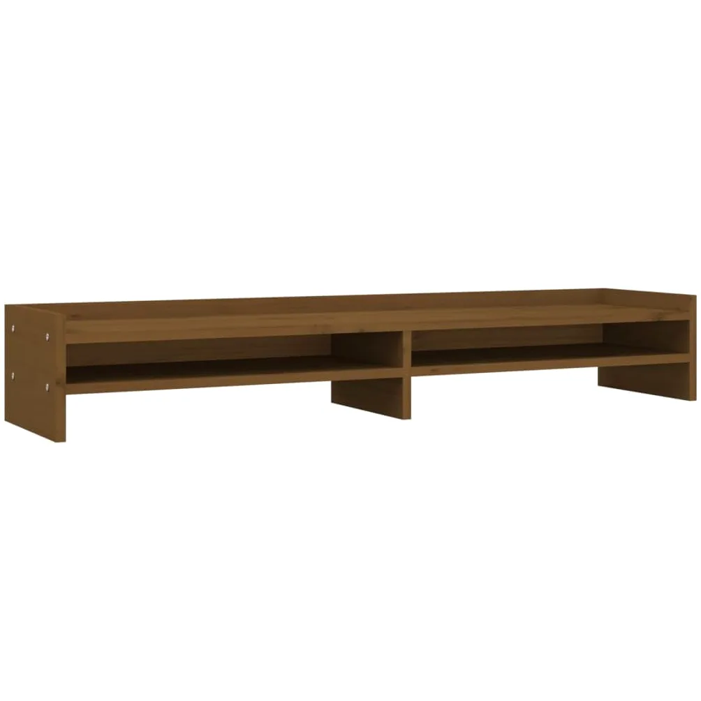 Supporto per monitor 100 x 24 x 16 cm in legno di pino solido marrone 02_0004477