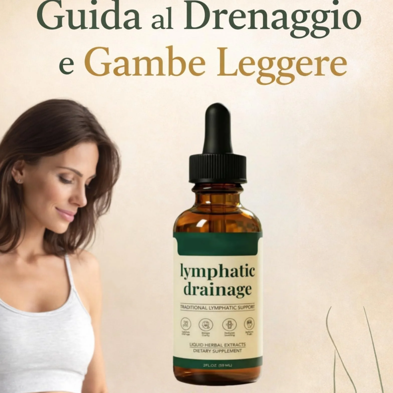 Linfia Drenaggio Linfatico Gocce, Gocce per Drenaggio Linfatico, Miscela di Erbe Naturali