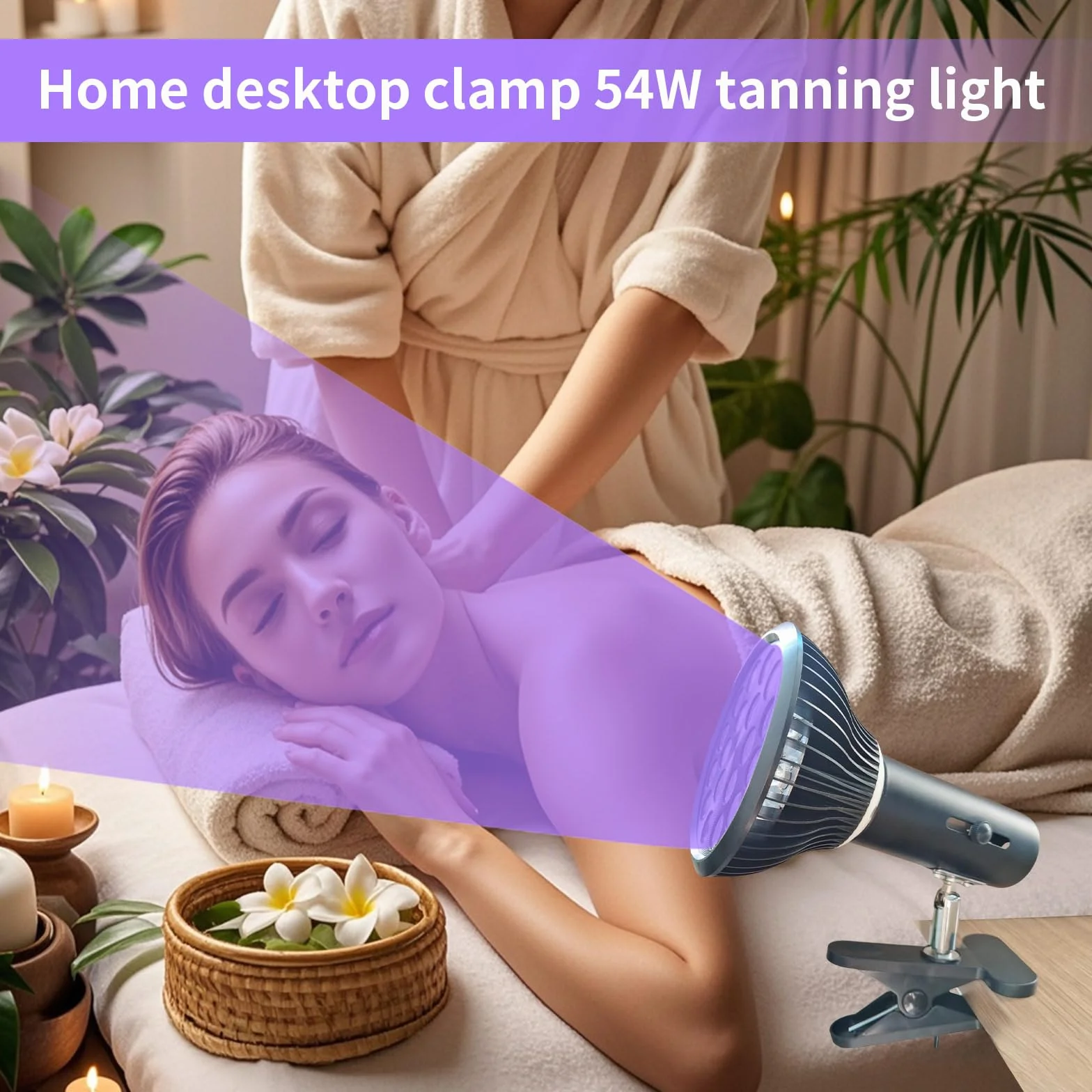 Lampada abbronzante viso 54 W con occhiali protezione per casa