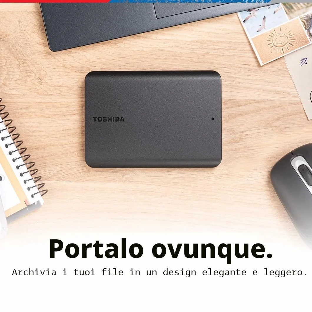 TOSHIBA Canvio Basics 4TB USB 3.0 External Portable Hard Drive Nero HDTB540XK3CA