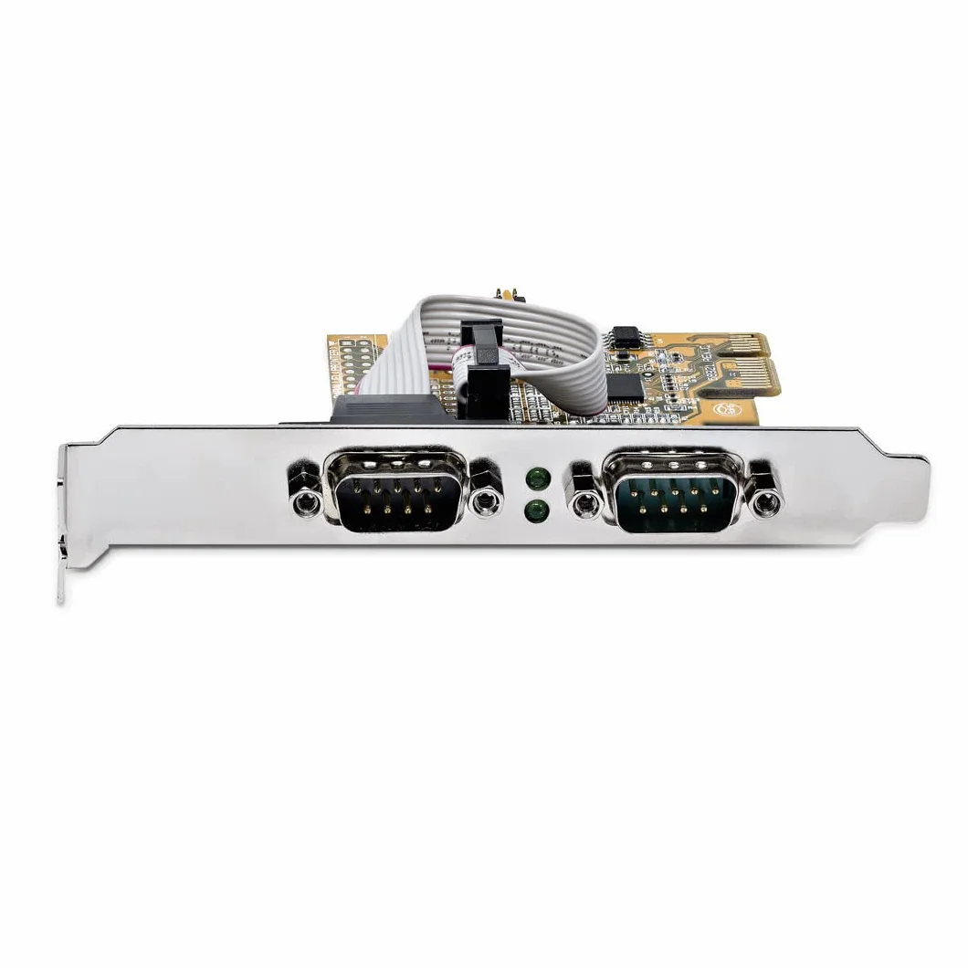 StarTech.com Scheda seriale PCI Express a 2 porte; Scheda di interfaccia seriale da PCIe a RS232 (DB9) con 16C1050 UART e ritenzione COM, 5V/12V; Windows e Linux (21050-PC-SERIAL-LP)