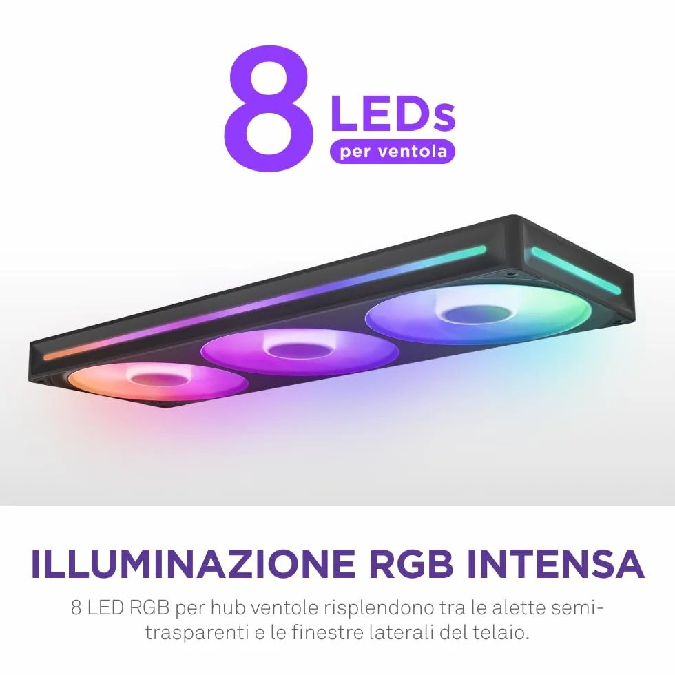 NZXT F360 RGB Core 360mm Single Frame 3x120mm RGB Ventole Nero