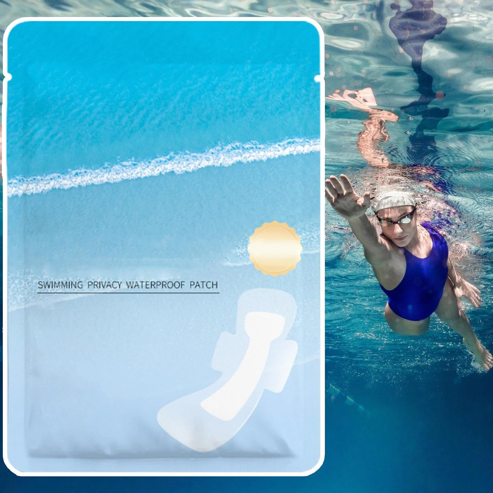 Assorbenti per il nuoto impermeabili 4 pezzi protezioni igieniche portatili donna