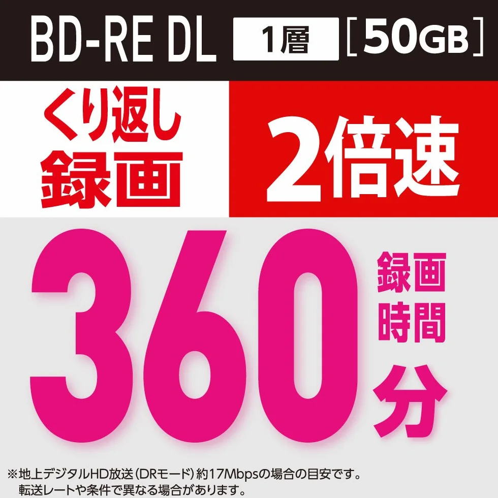 Verbatim Mitsubishi 50 GB 2x Speed BD-RE Blu-ray riscrivibile Disk 5 Pack - Stampabile a getto d'inchiostro - Ogni disco in una custodia gioiello